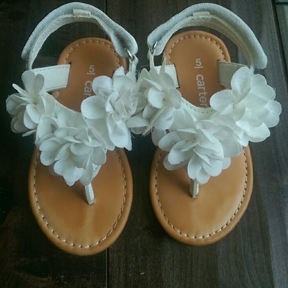 Carter's white floral sandals size 5 toddler